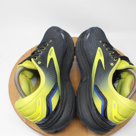 Brooks Shoes Mens 9 Ghost 15 Running Sneakers Black Yellow Comfort Athleisure - Picture 6 of 12